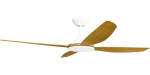 Calibo Vanga 56" DC Smart Ceiling Fan with Remote Control White and Teak by Calibo, a Ceiling Fans for sale on Style Sourcebook