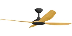 Calibo Vanga 56" DC Smart Ceiling Fan with Remote Control Black and Bamboo by Calibo, a Ceiling Fans for sale on Style Sourcebook