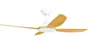 Calibo Vanga 48" DC Smart Ceiling Fan with Remote Control White and Bamboo by Calibo, a Ceiling Fans for sale on Style Sourcebook