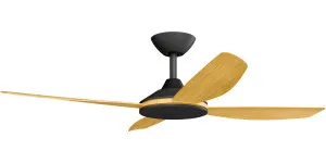 Calibo Vanga 48" DC Smart Ceiling Fan with Remote Control Black and Bamboo by Calibo, a Ceiling Fans for sale on Style Sourcebook