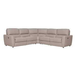 Portland Modular Recliner Sofa in Leather Light Mocha by OzDesignFurniture, a Sofas for sale on Style Sourcebook