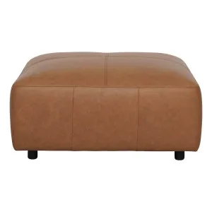 Harry Ottoman in Ultra Leather Light Brown by OzDesignFurniture, a Ottomans for sale on Style Sourcebook