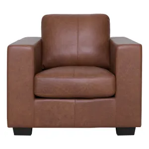 Toronto Armchair in Ultra Leather Light Brown by OzDesignFurniture, a Chairs for sale on Style Sourcebook