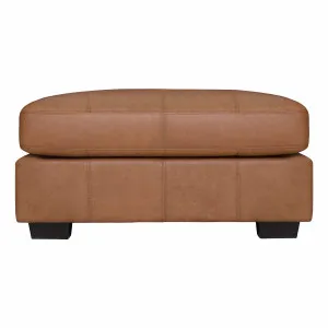 Toronto Ottoman in Ultra Leather Light Brown by OzDesignFurniture, a Ottomans for sale on Style Sourcebook