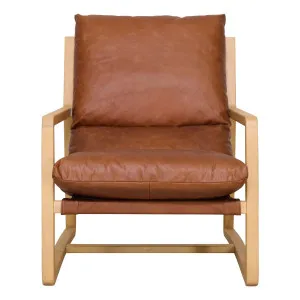 Joanna Occasional Chair in Leather Chocolate / Natural by OzDesignFurniture, a Chairs for sale on Style Sourcebook