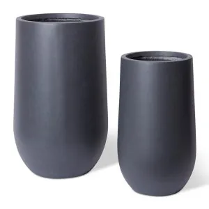 Aiden Tall Fibrestone Planter Set 2 - 36/46 x 36/46 x 60/75cm by Elme Living, a Baskets, Pots & Window Boxes for sale on Style Sourcebook