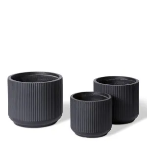 Tarian Fibrestone Planter Set 3 - 34/41/49 x 34/41/49 x 30/35/40cm by Elme Living, a Baskets, Pots & Window Boxes for sale on Style Sourcebook