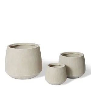 Eamon Fibrestone Planter Set 3 - 28/39/54 x 28/39/54 x 23/31/44cm by Elme Living, a Baskets, Pots & Window Boxes for sale on Style Sourcebook