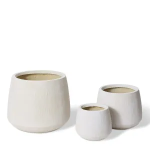 Eamon Fibrestone Planter Set 3 - 28/39/54 x 28/39/54 x 23/31/44cm by Elme Living, a Baskets, Pots & Window Boxes for sale on Style Sourcebook