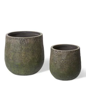 Finn Fibrestone Planter Set 2 - 40/54 x 40/54 x 38/52cm by Elme Living, a Baskets, Pots & Window Boxes for sale on Style Sourcebook