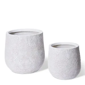 Finn Fibrestone Planter Set 2 - 40/54 x 40/54 x 38/52cm by Elme Living, a Baskets, Pots & Window Boxes for sale on Style Sourcebook