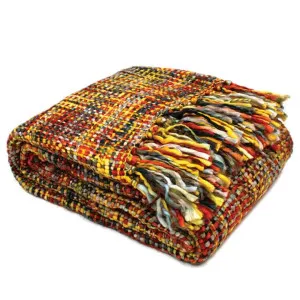 Knitted Oslo Bush Fire Throw Rug by null, a Throws for sale on Style Sourcebook