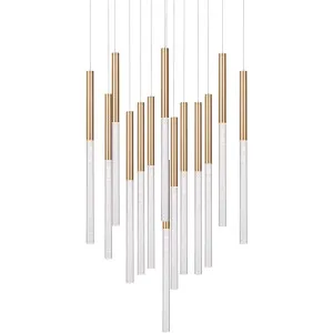 Calibo Rhea Modern Luxury Pencil Drop Pendant Brass by Calibo, a Pendant Lighting for sale on Style Sourcebook