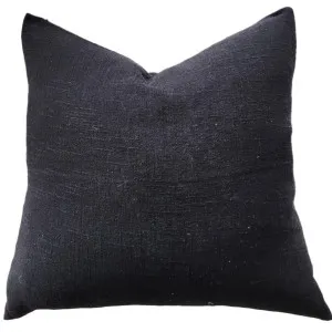 Olga Linen Cotton Cushion 60cm Square - Black by Macey & Moore, a Cushions, Decorative Pillows for sale on Style Sourcebook