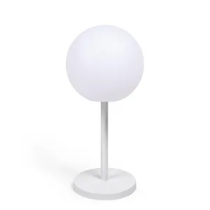 Outdoor Dinesh table lamp in white steel by Kave Home, a Outdoor Lighting for sale on Style Sourcebook