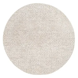 Melia Grey and Ivory Tribal Textured Round Rug by Miss Amara, a Contemporary Rugs for sale on Style Sourcebook