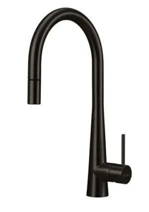 Essente Gooseneck Pull-Out Mixer | Made From Stainless Steel In Black By Oliveri by Oliveri, a Kitchen Taps & Mixers for sale on Style Sourcebook