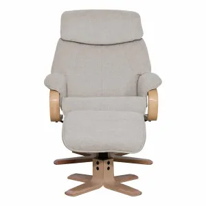 Turner Recliner Chair + Ottoman in Belfast Beige / Natural Leg by OzDesignFurniture, a Chairs for sale on Style Sourcebook