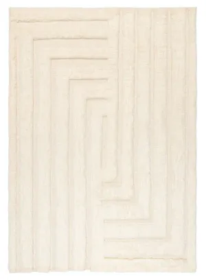 Fontana Ivory Abstract Textured Wool Rug by Miss Amara, a Shag Rugs for sale on Style Sourcebook