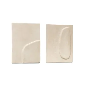 Mirta set of 2 beige papier-mâché wall hangings 29 x 39 cm by Kave Home, a Painted Canvases for sale on Style Sourcebook