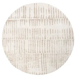 Nahba Ivory And Cream Textured Tribal Round Rug by Miss Amara, a Contemporary Rugs for sale on Style Sourcebook