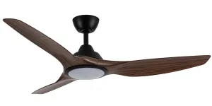 Martec Impact 52" DC Smart Ceiling Fan with 24W Dimmable LED Light and Remote Control Black and Walnut by Martec, a Ceiling Fans for sale on Style Sourcebook