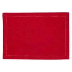 RANS Elegant Hemstitch Red Placemat by null, a Placemats for sale on Style Sourcebook