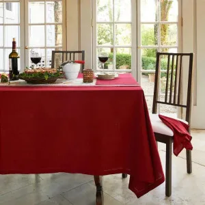 Rans Elegant Hemstitch Red Tablecloth by null, a Table Cloths & Runners for sale on Style Sourcebook