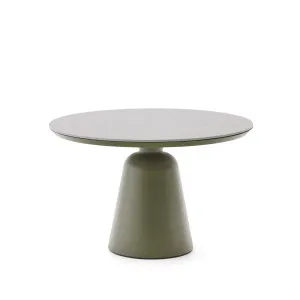 Tudons outdoor table in aluminium in a green ceramic table top, Ø120 cm by Kave Home, a Tables for sale on Style Sourcebook