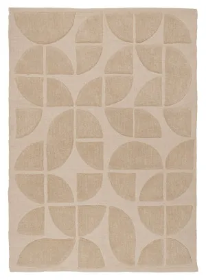 Mai Beige Geometric Washable Wool Rug by Miss Amara, a Shag Rugs for sale on Style Sourcebook