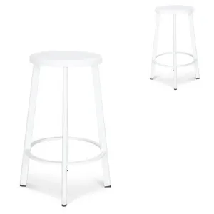 Set of 2 - James 65cm Timber Seat Bar Stool - White by Interior Secrets - AfterPay Available by Interior Secrets, a Bar Stools for sale on Style Sourcebook