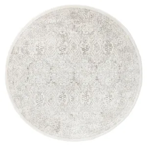 Madison Ivory And Grey Traditional Distressed Round Rug by Miss Amara, a Persian Rugs for sale on Style Sourcebook