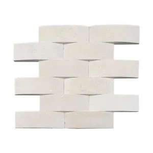 Stone Wall White Limestone Natural Product Basket Weave Embossed Honed (Pkt12) by Beaumont Tiles, a Marble Look Tiles for sale on Style Sourcebook