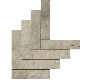 Parade Thala Grey Limestone Natural Product Herringbone Honed Mosaic by Beaumont Tiles, a Mosaic Tiles for sale on Style Sourcebook