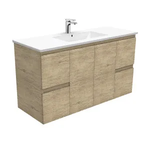 Edge 1200 Vanity Wall Hung Doors & Drawers with Ceramic Basin Top by Fienza, a Vanities for sale on Style Sourcebook