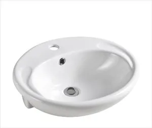 Micki Semi-recessed Basin 1TH Ceramic 505X430 Gloss White by Fienza, a Basins for sale on Style Sourcebook