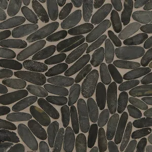 River Black Lava Natural Product Slice Pebble Honed Mosaic (Pkt4) by Beaumont Tiles, a Mosaic Tiles for sale on Style Sourcebook