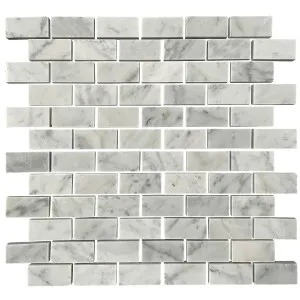 Grace White Carrara Natural Product Brickbond Honed Mosaic (Pkt4) by Beaumont Tiles, a Mosaic Tiles for sale on Style Sourcebook