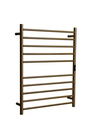 Towel Rail Heated Flat Round 700X900 Brushed Gold by Hotwire, a Towel Rails for sale on Style Sourcebook