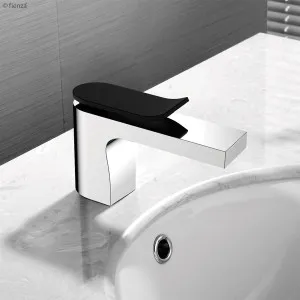 Lincoln Basin Mixer Chrome/Black by Fienza, a Bathroom Taps & Mixers for sale on Style Sourcebook