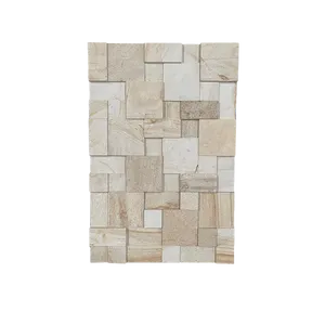 Stone Wall Yellow Sandstone Natural Product Smooth Structured Honed (Pkt6) by Beaumont Tiles, a Marble Look Tiles for sale on Style Sourcebook