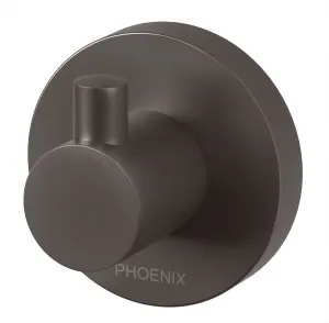 Radii Round Robe Hook Gun Metal by PHOENIX, a Shelves & Hooks for sale on Style Sourcebook