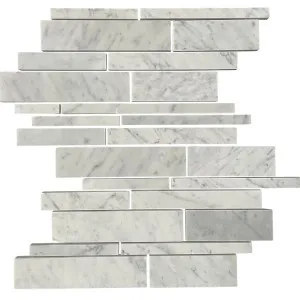 Grace White Carrara Natural Product Random Sticks Honed Mosaic (Pkt4) by Beaumont Tiles, a Mosaic Tiles for sale on Style Sourcebook