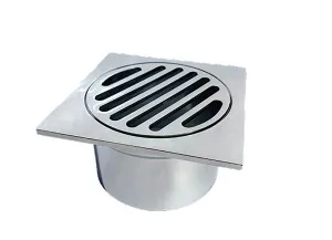 Roberts Grate Matt Black Sq 88x88x80mm long tail by Roberts, a Shower Grates & Drains for sale on Style Sourcebook