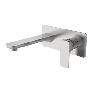 Platz Wall Basin Set Straight 180 Brushed Nickel by Haus25, a Bathroom Taps & Mixers for sale on Style Sourcebook