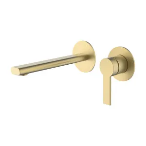 Lina Wall Basin Set Straight 200 Brushed Gold by Haus25, a Bathroom Taps & Mixers for sale on Style Sourcebook