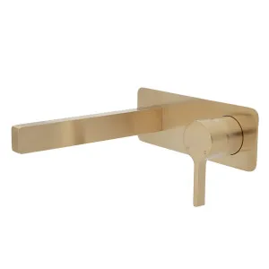 Sansa Wall Basin Set Straight 183 Urban Brass by Fienza, a Bathroom Taps & Mixers for sale on Style Sourcebook