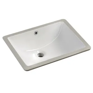 Arial Undermount Basin NTH Ceramic 465x345 Gloss White by BUK, a Basins for sale on Style Sourcebook