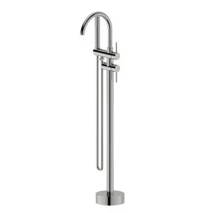 Misha Floor Mounted Bath Mixer w Shower Brushed Nickel by Haus25, a Bathroom Taps & Mixers for sale on Style Sourcebook