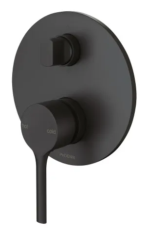 Vivid Slimline Oval SwitchMix Shower/Bath Diverter Mixer Trim Kit Matte Black by PHOENIX, a Bathroom Taps & Mixers for sale on Style Sourcebook